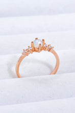 Load image into Gallery viewer, Natural Moonstone and Zircon 18K Rose Gold-Plated Ring
