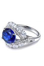 Load image into Gallery viewer, Platinum-Plated Lab-Grown Sapphire Ring
