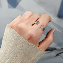Cargar imagen en el visor de la galería, Hand Heart Shape 925 Sterling Silver Open Ring
