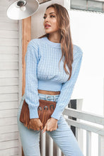 Cargar imagen en el visor de la galería, Round Neck Long Sleeve Cropped Sweater
