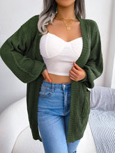 Load image into Gallery viewer, Cable-Knit Open Front Pocketed Cardigan
