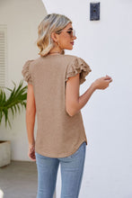 Cargar imagen en el visor de la galería, Smocked Flutter Sleeve V-Neck Top
