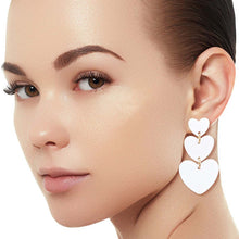 Load image into Gallery viewer, White Graduated Triple Earrings
