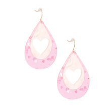 Cargar imagen en el visor de la galería, Light Pink Teardrop Heart Earrings
