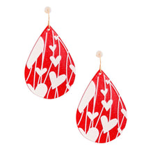 Cargar imagen en el visor de la galería, Red Teardrop Heart Earrings
