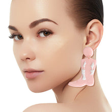 Load image into Gallery viewer, Pink and White Clay Boots Earrings
