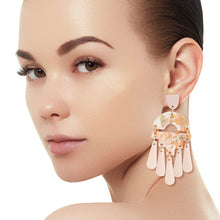 Load image into Gallery viewer, Blush Marbled Clay Teardrop Earrings
