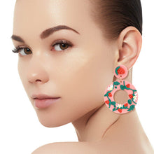 Load image into Gallery viewer, Pink Clay Strawberry Donut Earrings
