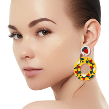 Load image into Gallery viewer, Yellow Clay Strawberry Donut Earrings
