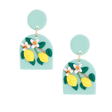 Load image into Gallery viewer, Turquoise Clay Lemon Earrings
