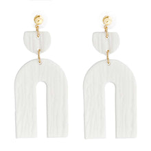 Load image into Gallery viewer, White Clay Arch Bridal Earrings
