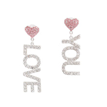 Load image into Gallery viewer, Pink Silver LOVE YOU Earrings
