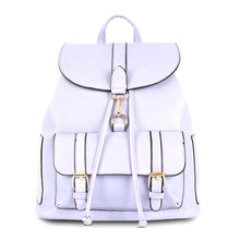 Load image into Gallery viewer, Light Purple Buckle Flap Backpack

