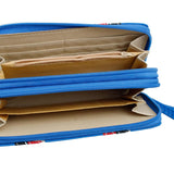 Blue Striped Double Zipper Wallet