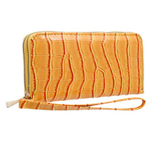 Load image into Gallery viewer, Yellow Croc Double Zipper Wallet
