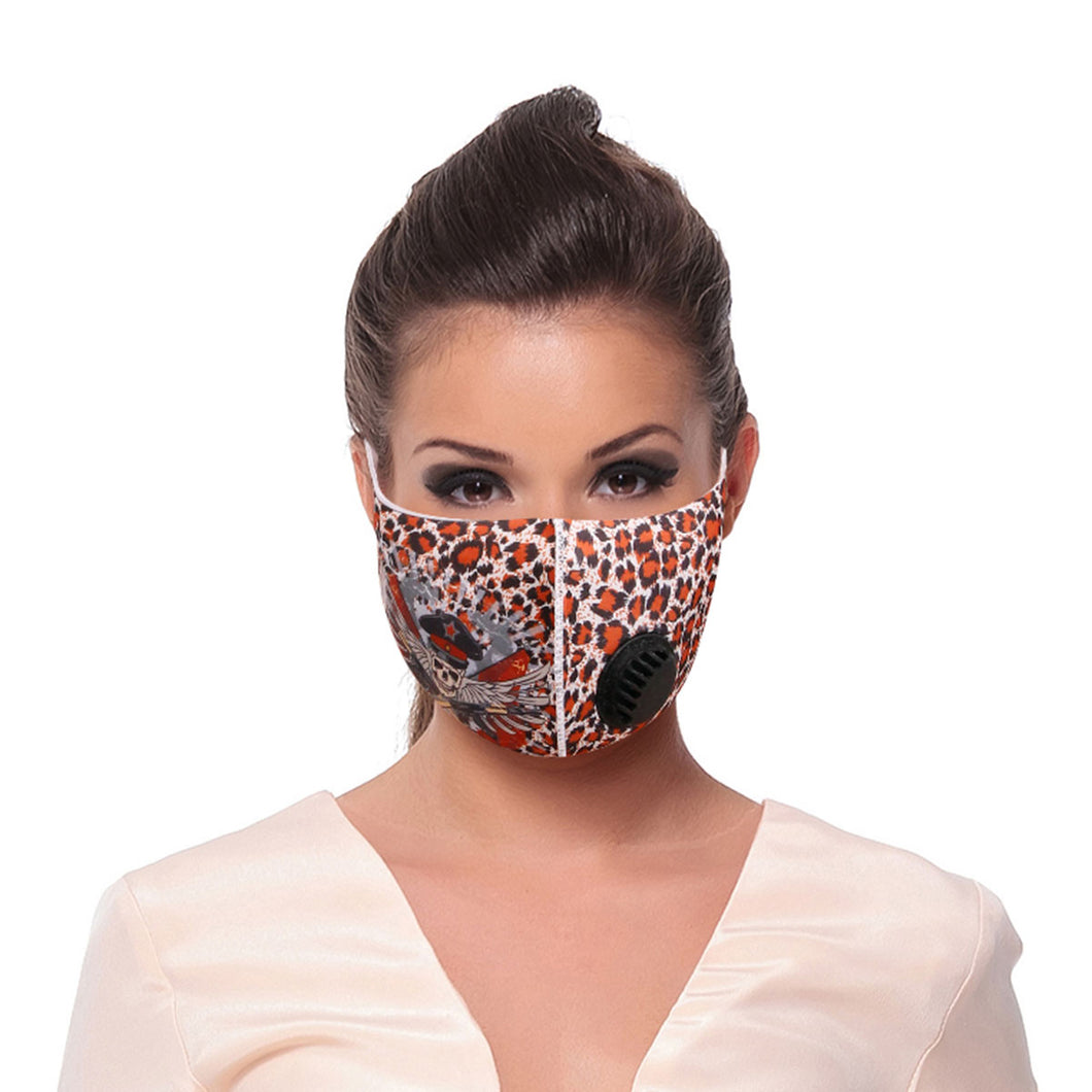 Skull Leopard Print Filter Mask