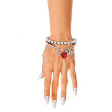 Cargar imagen en el visor de la galería, Silver Bead 2 Pcs Heart Charm Bracelets
