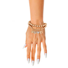 Load image into Gallery viewer, Gold Bead 2 Pcs Love Lock Bracelets
