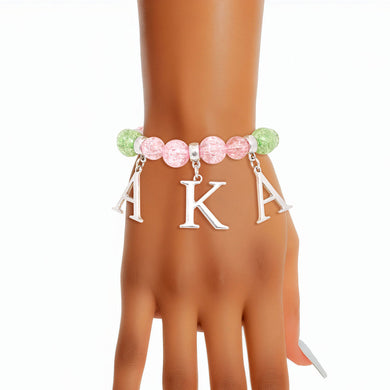 Bracelet Pink Green AKA Charm Bracelet for Women