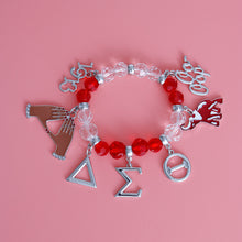 Load image into Gallery viewer, Red Clear Bead Delta Bracelet
