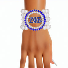 Load image into Gallery viewer, Pearl Bracelet Zeta Phi Blue White for Women
