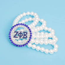 Cargar imagen en el visor de la galería, Pearl Bracelet Zeta Phi Blue White for Women
