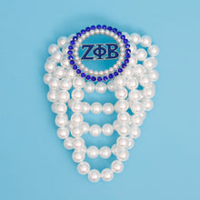 Load image into Gallery viewer, Pearl Bracelet Zeta Phi Blue White for Women
