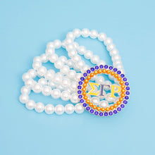 Cargar imagen en el visor de la galería, Pearl Bracelet Sigma Gamma Blue Gold for Women
