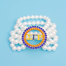Cargar imagen en el visor de la galería, Pearl Bracelet Sigma Gamma Blue Gold for Women
