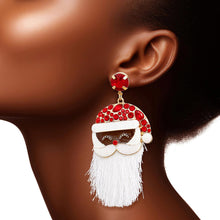 Cargar imagen en el visor de la galería, Dangle Red Large Black Santa Earrings for Women
