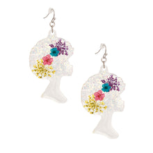 Load image into Gallery viewer, Dangle Clear Medium Afro Flower Earrings for Women

