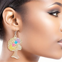Load image into Gallery viewer, Dangle Multi Med Afro Butterfly Earrings for Women
