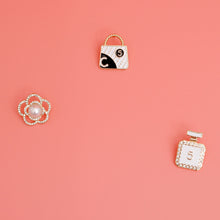 Load image into Gallery viewer, Gold White 3pcs Flower Designer Studs
