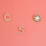 Gold White 3pcs Coco Designer Studs