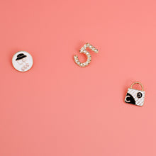 Load image into Gallery viewer, Gold White 3pcs Silhouette Designer Studs
