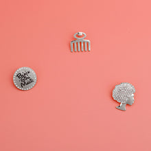 Load image into Gallery viewer, Silver 3 Pcs Black Girl Magic Studs
