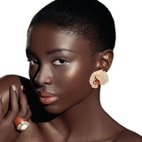 Gold 3 Pcs Black Girl Afro Studs