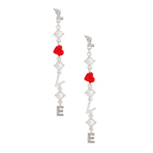 Load image into Gallery viewer, LOVE Pearl Heart Silver Earrings
