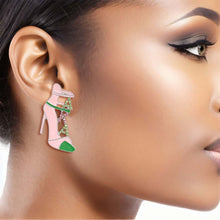 Load image into Gallery viewer, Pink Green AKA Heel Studs
