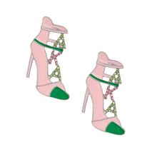 Load image into Gallery viewer, Pink Green AKA Heel Studs
