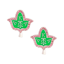 Load image into Gallery viewer, Pink Green Ivy Leaf Studs

