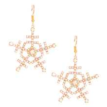 Load image into Gallery viewer, Dangle Gold Medium Snowflake Earrings for Women
