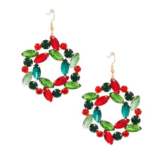 Load image into Gallery viewer, Dangle Xmas Medium Wreath Earrings for Women
