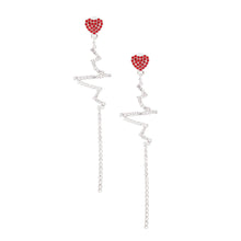 Load image into Gallery viewer, Silver Heartbeat Earrings
