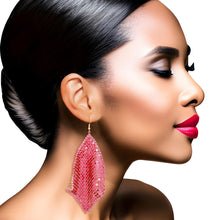 Load image into Gallery viewer, Pink Mesh Chainmail Earrings
