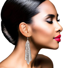 Load image into Gallery viewer, Silver Mesh Chainmail Earrings
