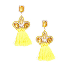 Load image into Gallery viewer, Yellow Triple Tassel Stone Earrings
