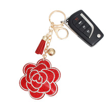 Cargar imagen en el visor de la galería, Red Flower Keychain Clip
