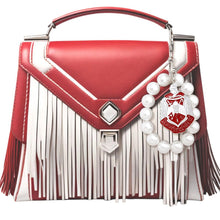 Load image into Gallery viewer, White Red Shield Pearl Keychain
