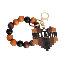 Load image into Gallery viewer, Melanin Wood Bead Keychain
